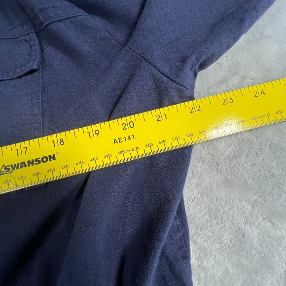 Draper James Womens Linen Safari Jacket Size XL Old Money Coastal Casual Blue - Picture 7 of 12